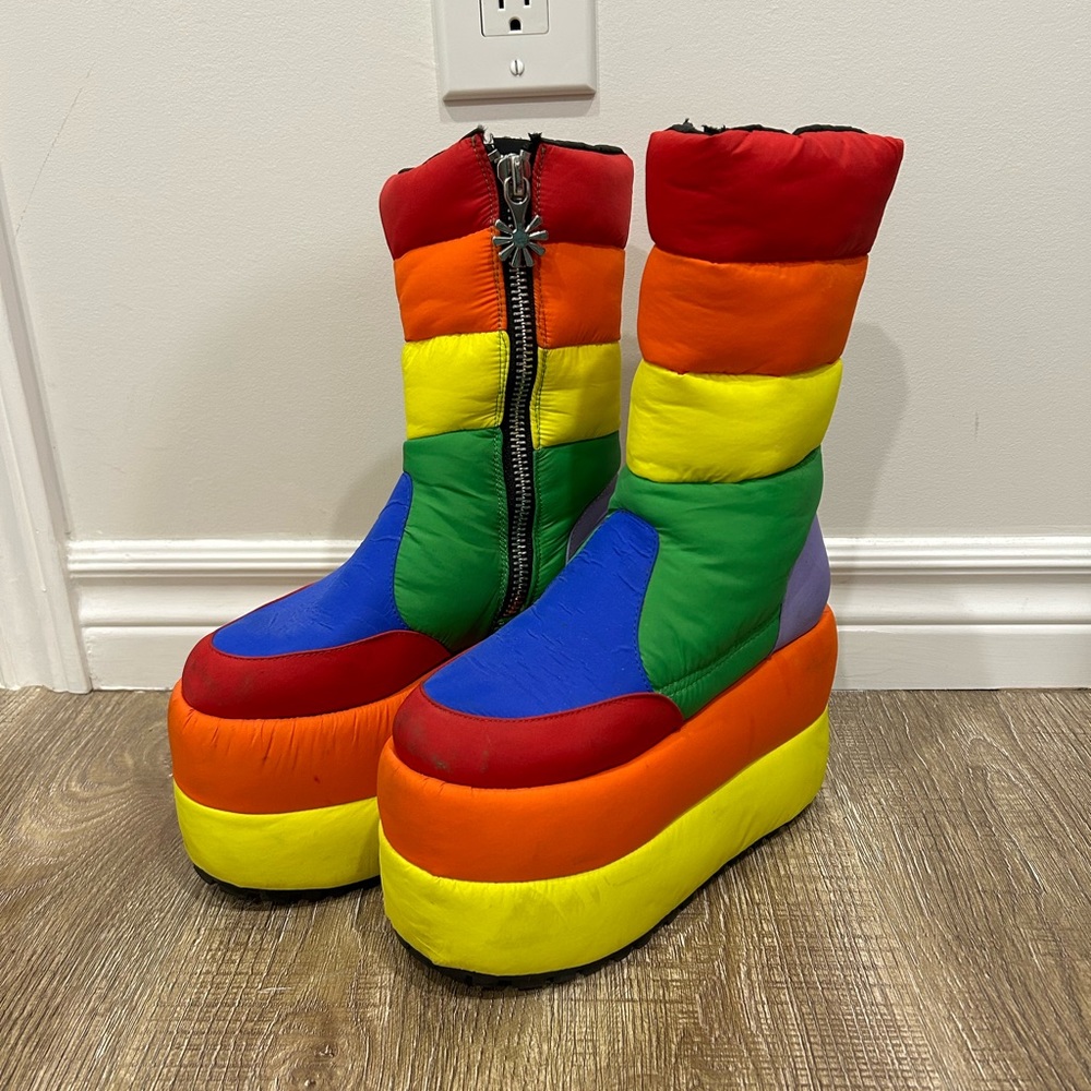 Pride Rainbow Dolls Kill platform boots